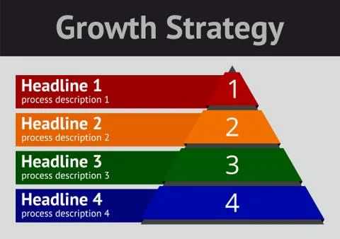 Growth Strategy diagram, vector design template for corporate ch Stock Illustration
