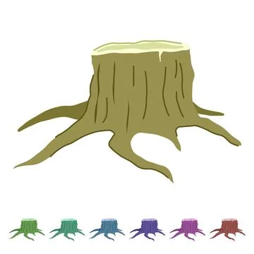 Growth stump vector cartoon graphic Stock Illustration