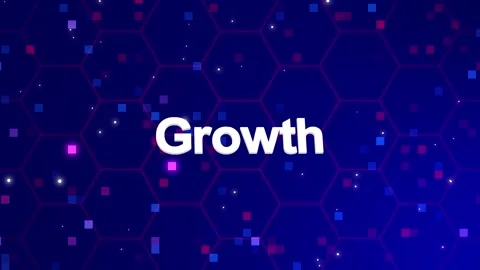 Growth text animation with background Stock Footage 260209699