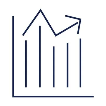 Growth Thin Line Icon, Increase And Diagram Stock Illustration