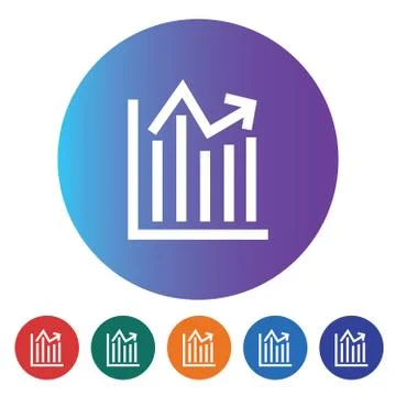 Growth Thin Line Icon, Increase And Diagram Stock Illustration