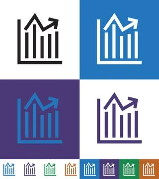 Growth Thin Line Icon, Increase And Diagram Stock Illustration