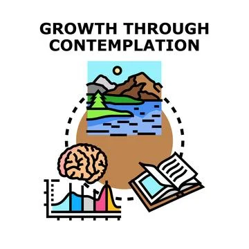 Growth through contemplation icon vector concept イラスト素材