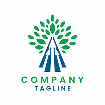Growth Tree Chart Logo Design Stock Illustration