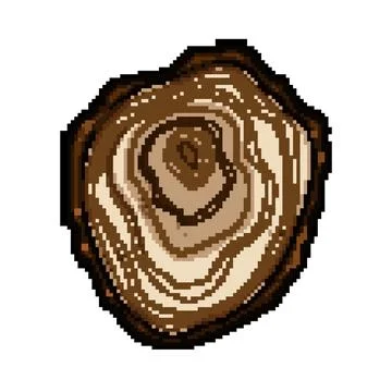 Growth tree rings pixel art vector illustration Stock Illustration