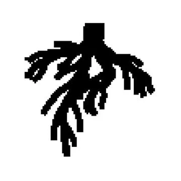 Growth tree root pixel art vector illustration Stock Illustration