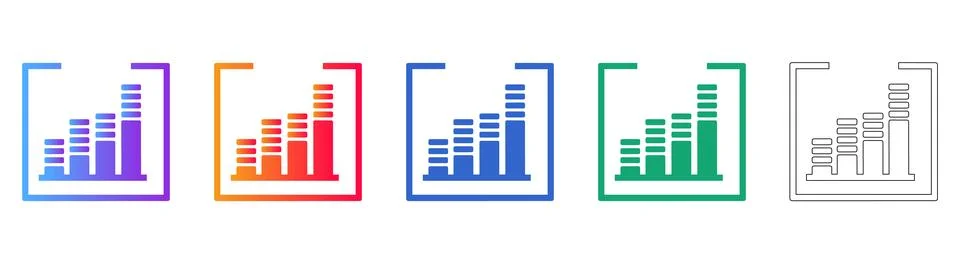 Growth Trend Analytics Icon Set Stock Illustration