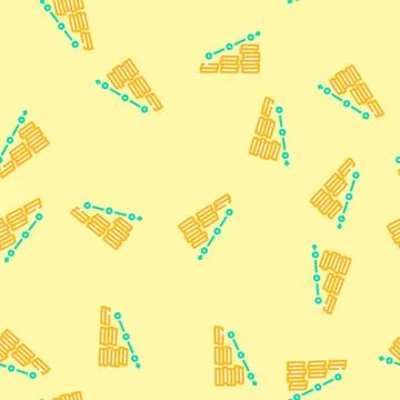 Growth trend gold coin vector seamless pattern 스톡 일러스트
