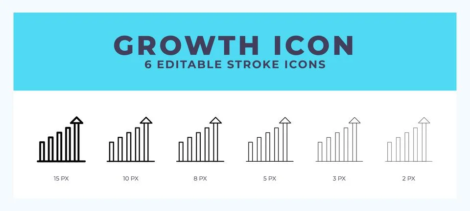 Growth vector icon for web and app. Editable stroke vector illustration Stock Illustration