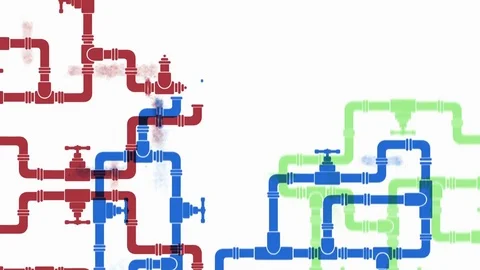 Growth of water supply systems. Flat looped animation. Vidéo 82302333