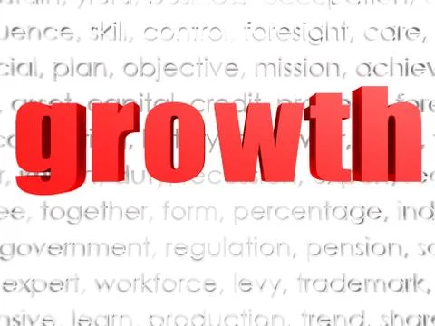 Growth word cloud Stock Illustration
