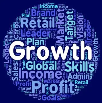Growth Words Shows Develop Expansion And Development Иллюстрация