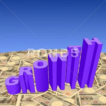 Growth with yen Stock Illustration