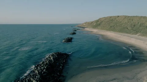 Groynes and breakwaters Video stock 263137689