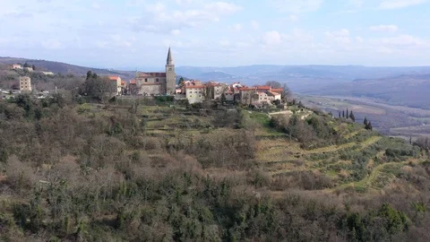 Groznjan Old Town Video stock 104810055
