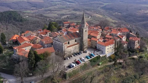Groznjan Old Town Video stock 104810101