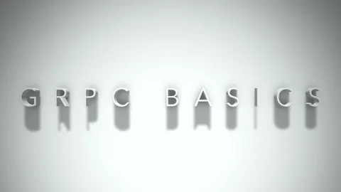 Grpc basics 3D title animation with shadows on a white background Stock Footage 297272784