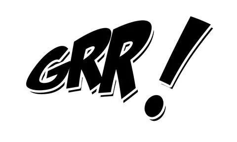 Grr! Vector comic speech bubble effect. Stock Photos