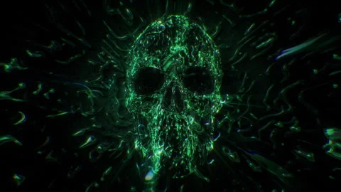 Gruesome Green Skull 스톡 동영상 263964919