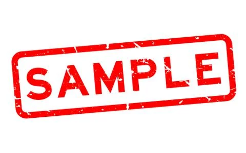 Grugne red sample word square rubber seal stamp on white background Stock Illustration
