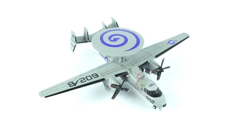 Grumman E-2 Hawkeye Airborne Early Warning Aircraft Model Kit. Video stock 295455624