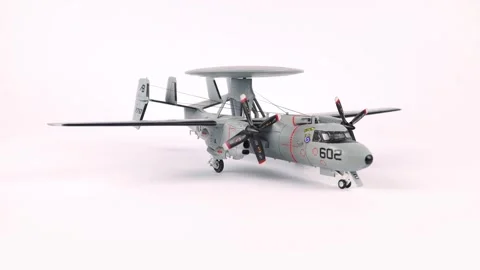 Grumman E-2 Hawkeye Airplane Model Kit In The Background. Stock Footage 295455656