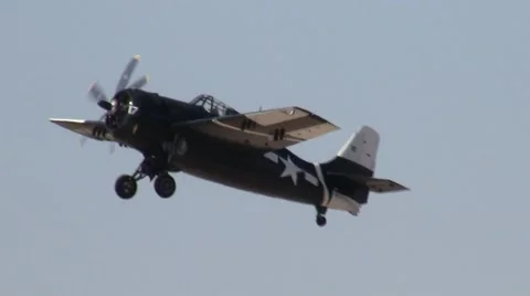 Grumman FM-2 Wildcat Takeoff Airshow 動画素材 45940847