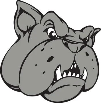 Grumpy Bulldog Mascot Head - Aggressive Animal Illustration Stock Illustration