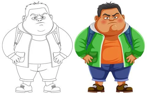 Grumpy Cartoon Characters Side by Side Stock Illustration