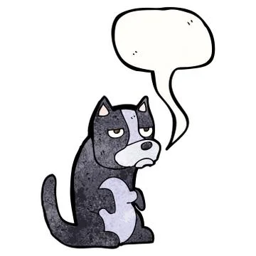 Grumpy cartoon dog 스톡 일러스트