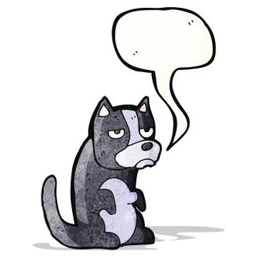 Grumpy cartoon dog 스톡 일러스트