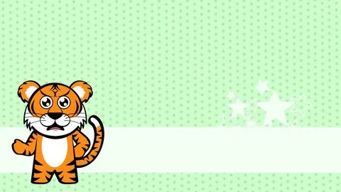 Grumpy chibi tiger kid character cartoon Stock Illustration