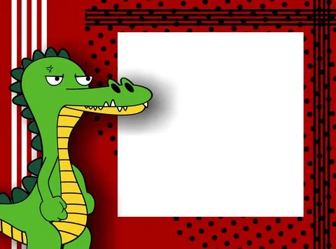 Grumpy crocodile character cartoon background illustration Stock Illustration