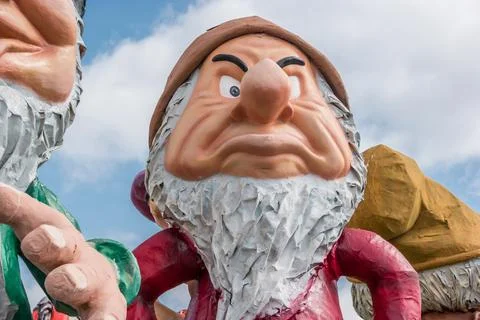 The Grumpy dwarf from Princess Snow White and seven dwarfs tale. Allegorical Stock Photos