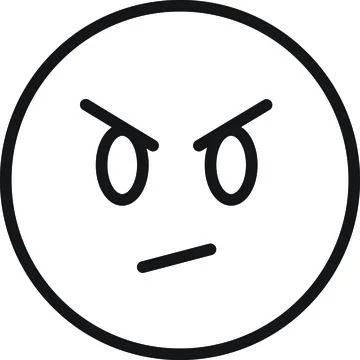 Grumpy face icon Stock Illustration