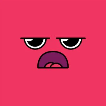 Grumpy, frown emoji vector illustration Stock Illustration