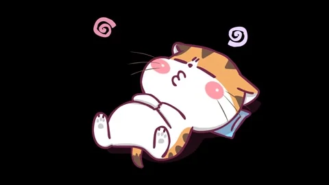 Grumpy Kitten Animation - Transparent Background Stock Footage 282780479