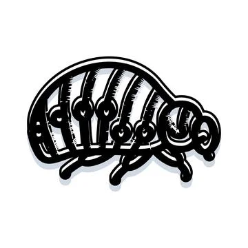 Grumpy larva insect grub crawling pest illustration Stock Illustration