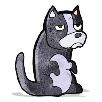 Grumpy little dog cartoon 스톡 일러스트