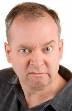 Grumpy middle aged man Stock Photos