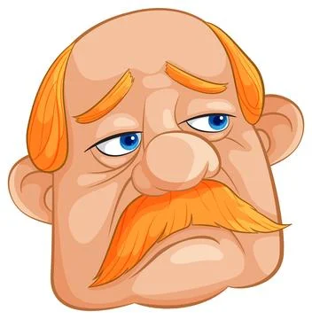 Grumpy Old Man Cartoon Character Illustrazione stock