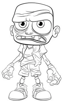 Grumpy Old Man Cartoon Illustration Outline Stock Illustration
