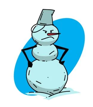 Grumpy snowman Stock Illustration
