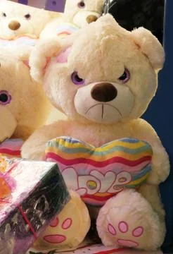 Grumpy toy teddy bear pulling a faceTeddy grump 001 Stock Photos