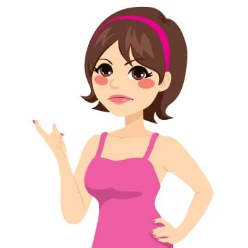 Grumpy Woman Expression Illustrazione stock