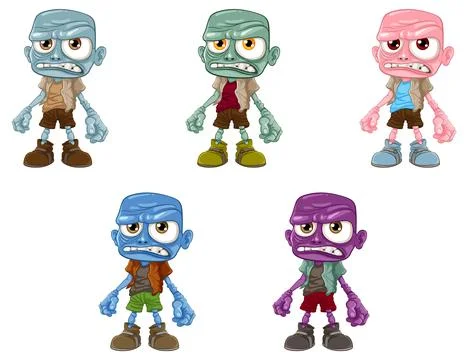 Grumpy Zombie Man Cartoon Character Illustration Stock Illustration