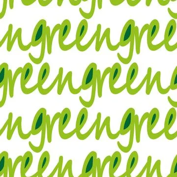 Grün Nahtlosmuster seamless pattern with the written seamless word green C.. Stock Photos