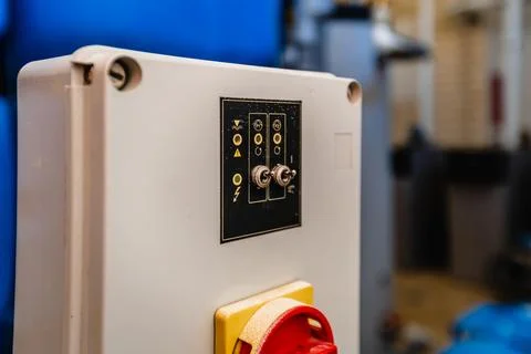 A Grundfos switch is on a wall Stock Photos