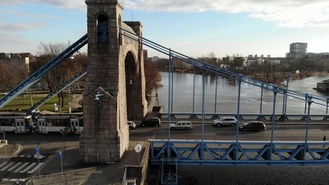 Grundwaldzki Bridge Stockbeeldmateriaal 103824380