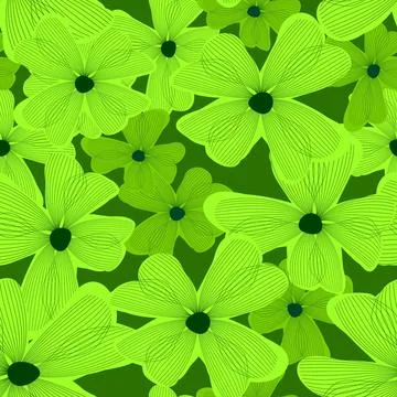 Grüne Glücksblumen seamless vector pattern with green flowers Copyright: x. Stock Photos